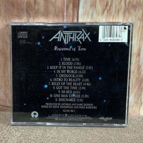 1991 Anthrax Persistence of Time Audio Music CD - Picture 3 of 3